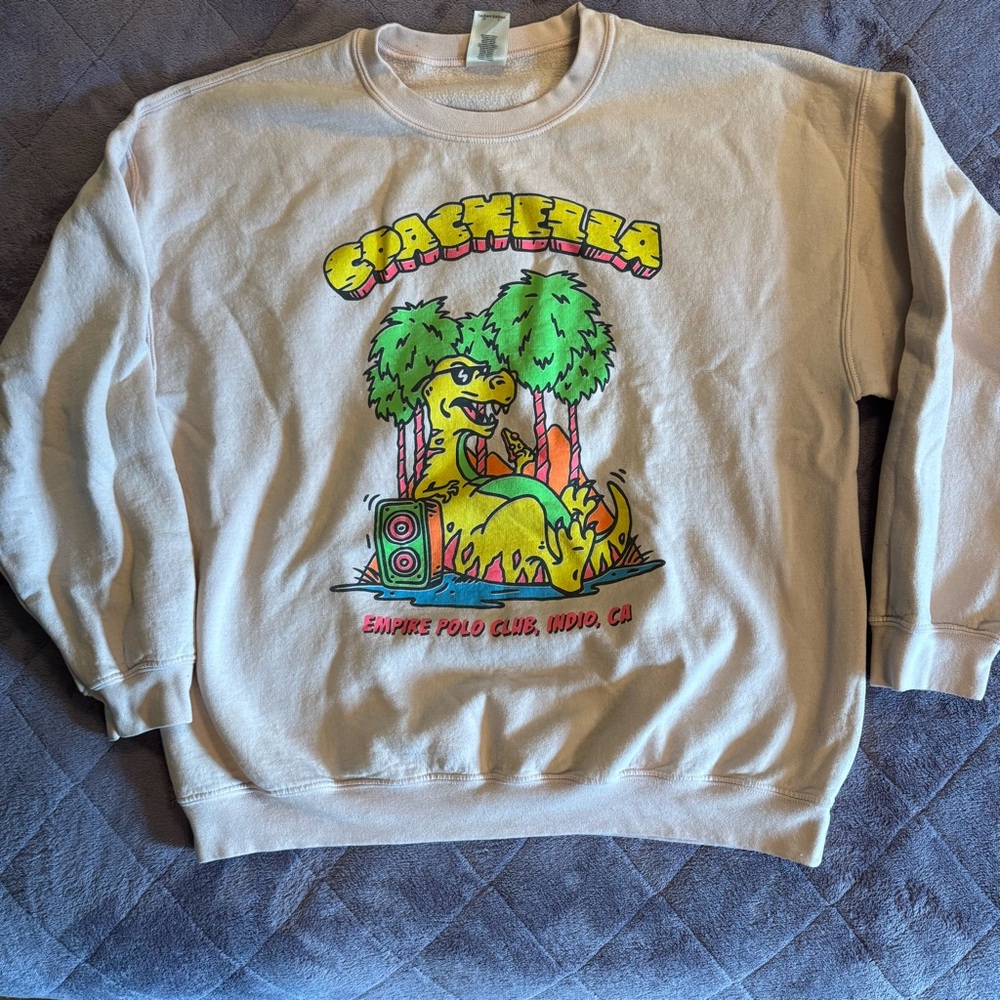 Coachella Sweatshirt with Dinosaur Print